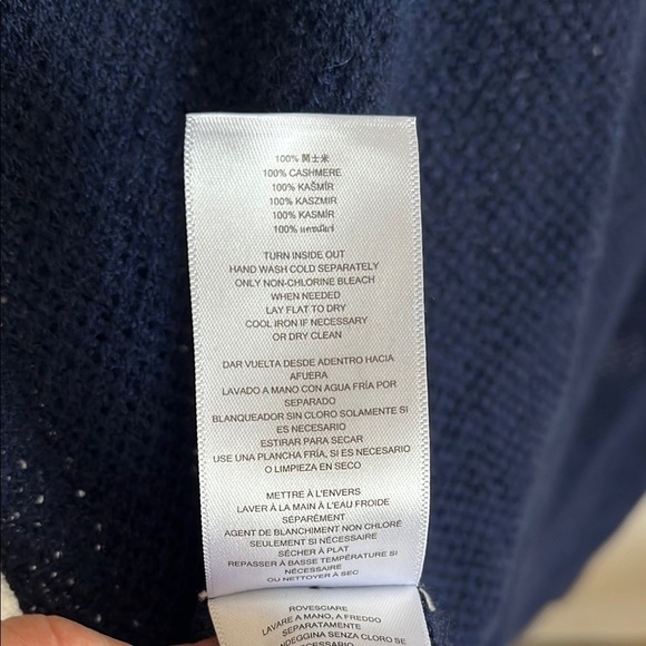 MICHAEL KORS Navy Blue Long Lightweight Cashmere Hooded Sweater, Size XXS - Picture 9 of 10